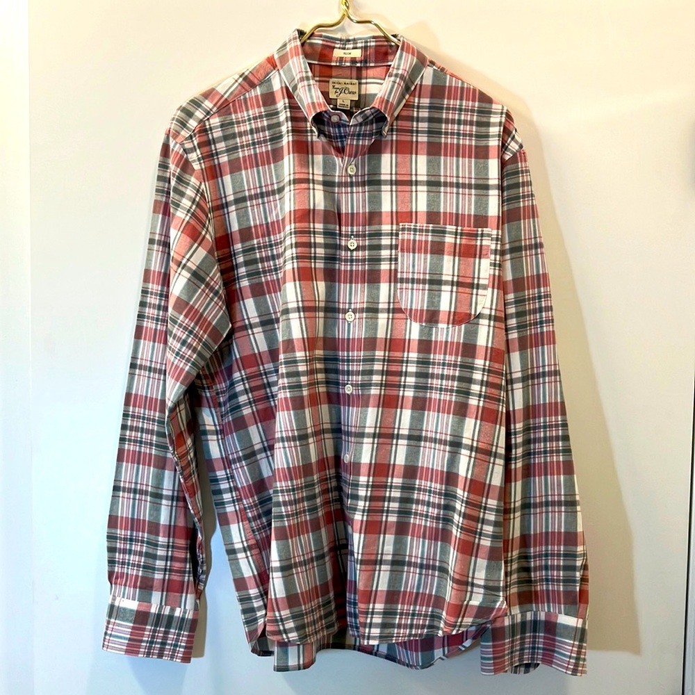 J. Crew Lightweight Madras Button Down